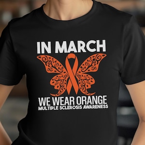 Multiple Sclerosis Awareness Unisex Tee, MS Orange Ribbon Shirt, March Orange Shirt, MS Support Shirt, MS Warrior Gift, Disease awareness