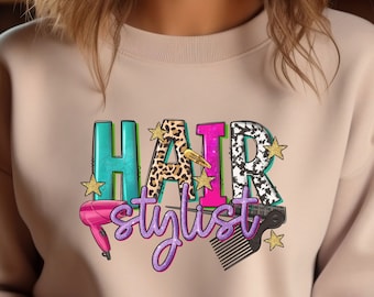 Haar Stylist Sweatshirt, Cosmetology Sweatshirt, Friseur Rundhalsausschnitt, Hair Hustler Pullover, Hair Stylist Geschenk, Geschenk für Hairstylist