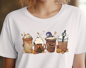 Süßes Halloween Shirt, Herbst Shirt, Kaffeeliebhaber Shirt, Pumpkin Latte Shirt, Spooky Season, Spooky Vibes, Kürbis, Halloween, Geist, Unisex