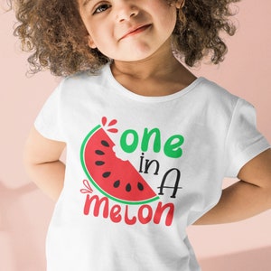 One In A Melon kids tshirt, Funny Sayings kids shirt, Kids clothing, 1st Birthday shirt, Watermelon shirt, Summer shirt