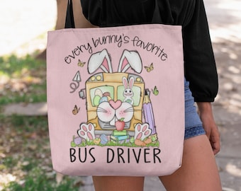 Ostern Busfahrer Einkaufstasche, Busfahrer Ostertasche, Schulbusfahrer Einkaufstasche, Busfahrer Lässige Büchertasche, Busfahrer