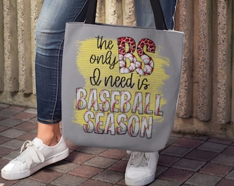 Baseball tote bag, Funny Sayings totebag, Baseball Lover totebag, Trendy bookbag, Basketball Gift, Mom Gift, Baseball Season
