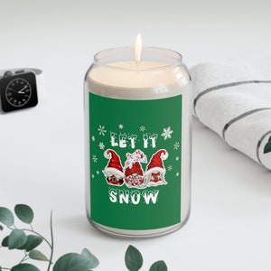 Let it Snow Wichtel Kerze, Weihnachtskerze, Gnom Weihnachtskerze, Let it Snow Kerze, Urlaubskerze, Geschenkidee, Home Decor, 13.75