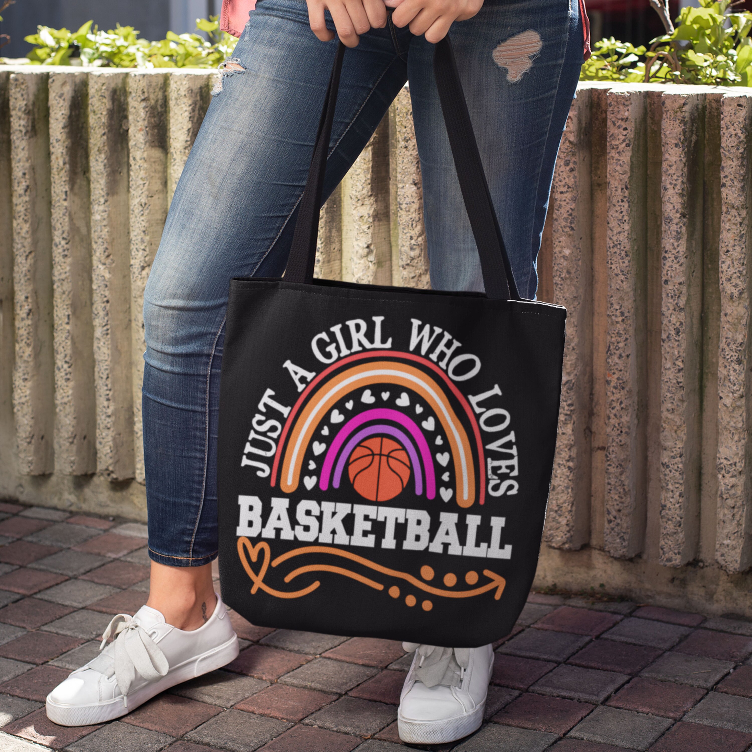 Personalized Basketball Tote Bag, Just A Girl Who Loves Basketball