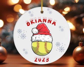 2023 Personalized Softball Ornament, Christmas Ornament, Personalized Ornament, Softball gift, Gift for girl, Coach Gift, Team gift