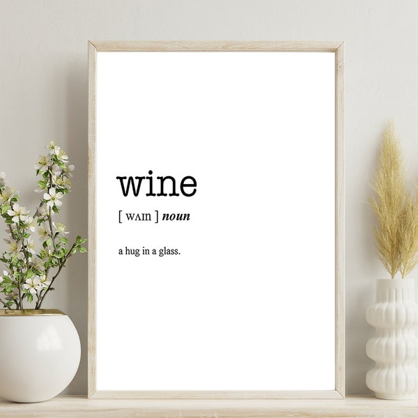 Wine Word Definition Poster Print - Urban Dictionary - Word Meaning - Funny Gift/home decor - Typographic Posters - Wall Decor Prints