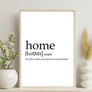 Home Word Definition Poster Print - Urban Dictionary - Word Meaning - Funny Gift/home decor - Typographic Posters - Wall Decor Prints