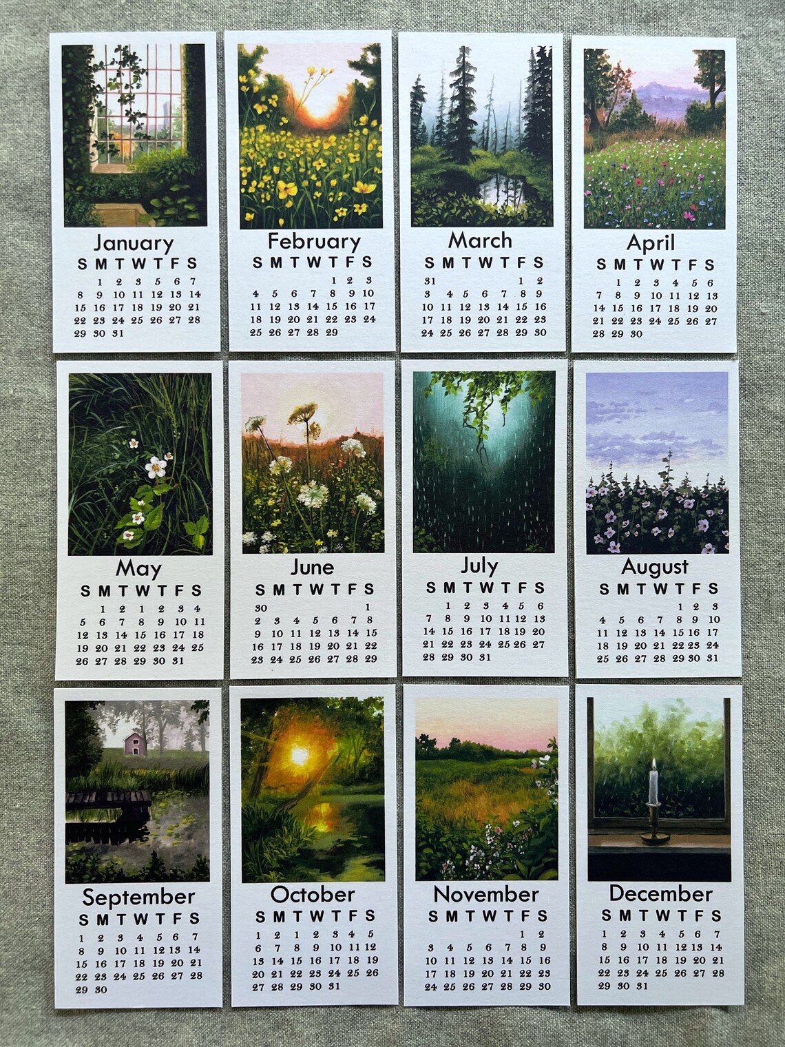 2024 Mini Calendar Setmini Calendar 2024pocket Calendars 2024printed