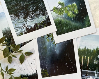 Pluviophile series A5 art print set-art print set-rain art prints-A5 art print set-artprints-fine art prints-artwork prints-artprints