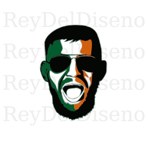 Conor McGregor SVG DXF PNG pdf jpg eps vector files | Conor McGregor face svg silhouette | cricut | clipart | cut, svg | fighter svg