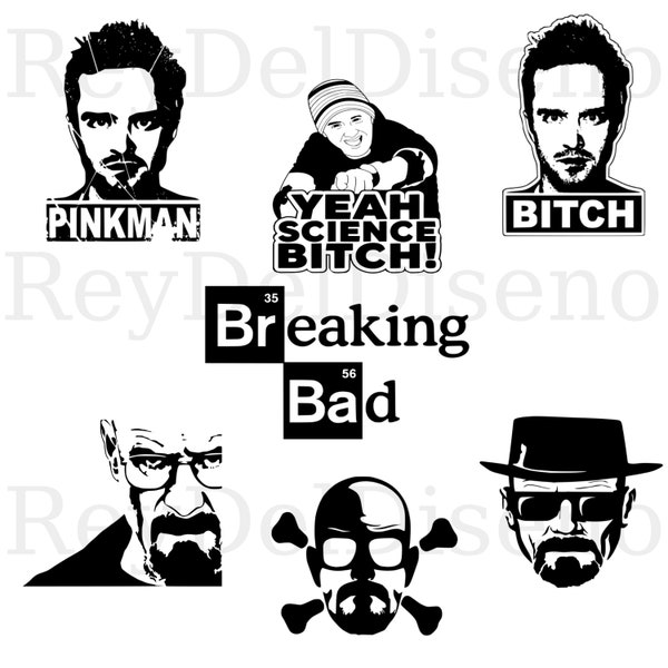 Breaking bad Svg Bundle /Heisenberg Svg / Walter white Svg /Jesse Pinkman svg / Instant Download/svg/png/eps/pdf/dxf