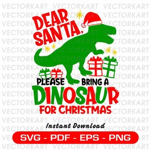 Christmas &#39;Dinosaur&#39; SVG Instant Download SVG, Pdf, Eps, PNG digital download