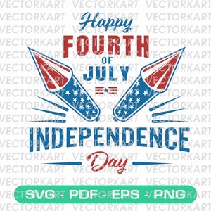 Happy Fourth of July Fireworks Vector