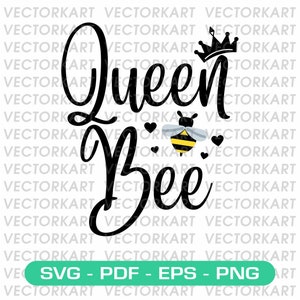 Queen Bee - SVG Instant Download SVG, Pdf, Eps, PNG digital download