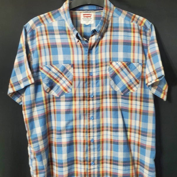 Levi's 2 Pocket Western Plaid Shirt, Size XL