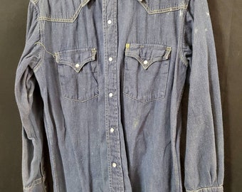 1960s-70s Denim Champion Western Shirt, Small (15-32)
