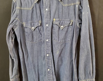 Vintage 60s Jc Penney Ranchcraft Suspender Concave Buttons Blue