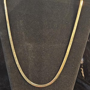Vintage Gold Tone Omega Chain Necklace, Choose 24&quot; or 30&quot;