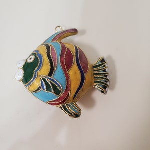 Vintage Cloisonne Enamel Fish Ornament