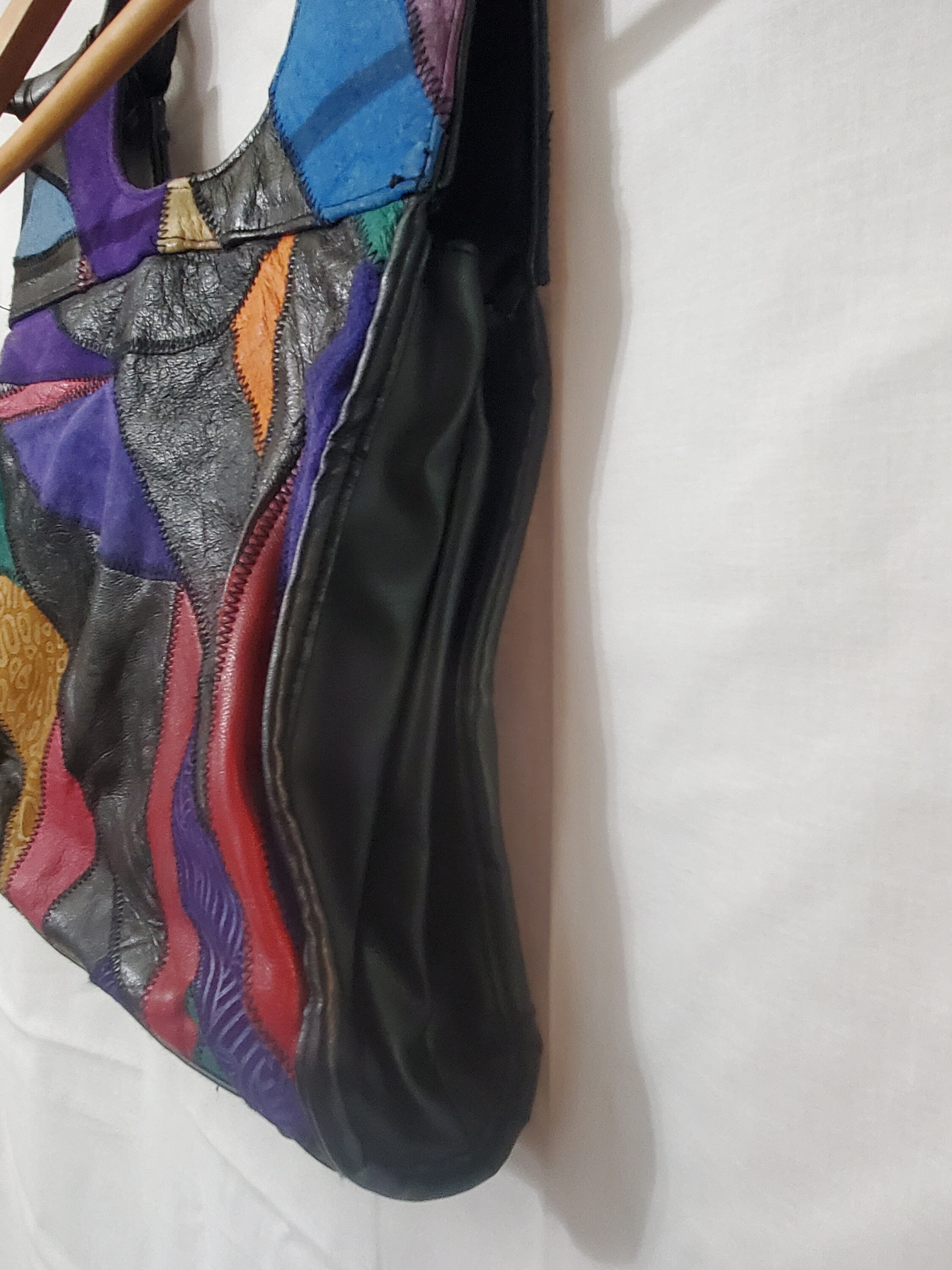 archive Leather patchwork design bag y2k - バッグ