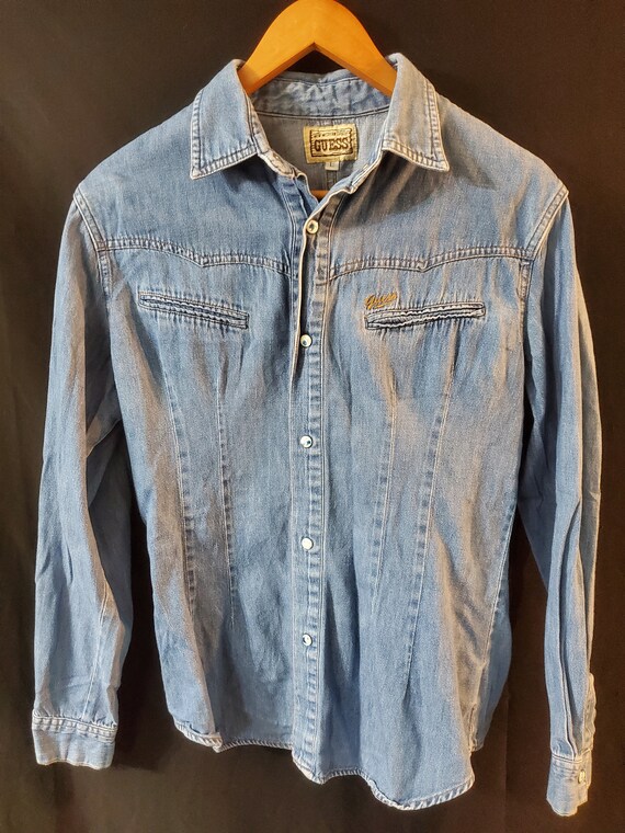 Guess denim deals blouse