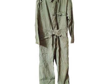 1960s Military, Army Green Coveralls, Size M