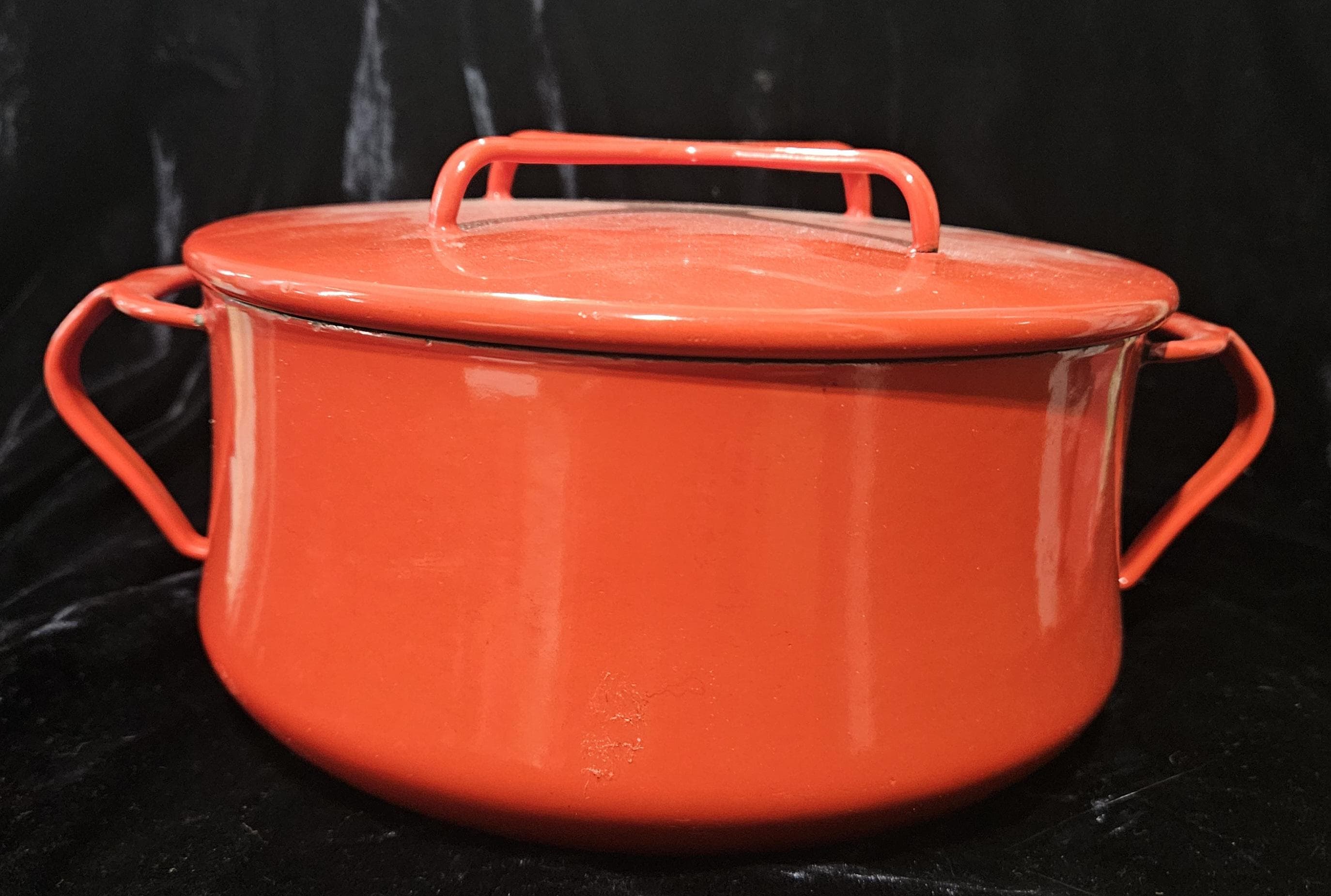 Dnsk Rmed Dansk Designs France Enamelware, Kobenstyle, Red Lidded Pot / Dutch ...