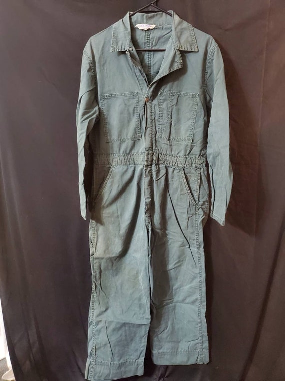 1950s/60s Military, Doubleware Green Coveralls, S… - image 1