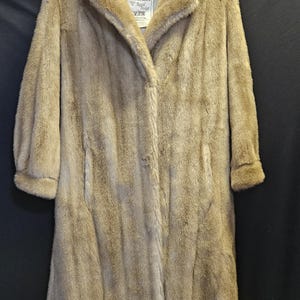 Vintage Full Length Russell Taylor Signature Faux Fur Coat, Small
