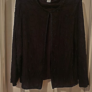 Gorgeous Vintage Silk an Beaded Cardigan