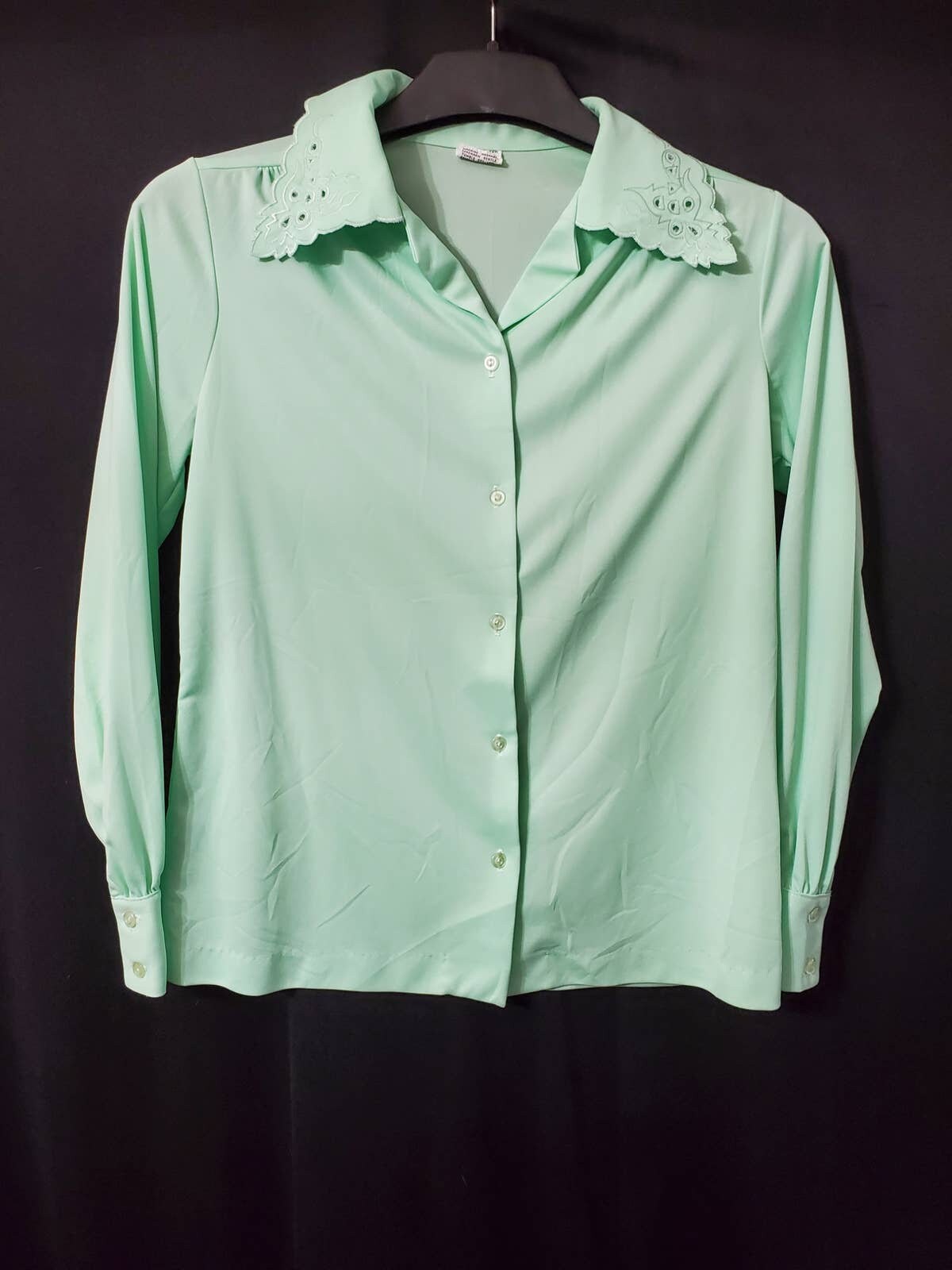 green emerald velvet dress S Women's Urban Daisy Mint Green Striped Button Up 10346TM main image 1