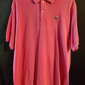 Vintage Pink Men&#39;s Lacoste Alligator Shirt, Size XXL
