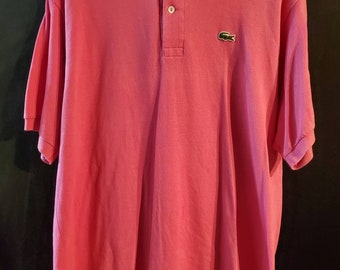 Vintage Pink Men's Lacoste Alligator Shirt, Size XXL