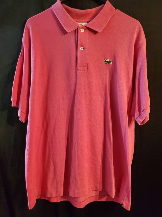 Vintage Pink Men's Lacoste Alligator Shirt, Size X