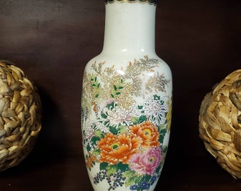 Vintage Seizin Gama Kiln Floral Vase, 12"
