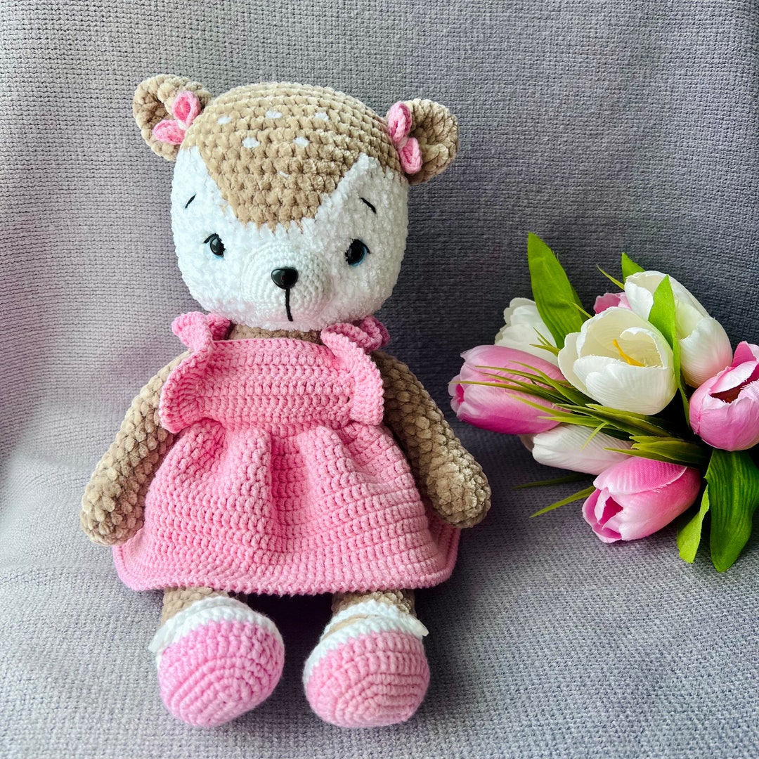 Plush Fawn Girl/ Cute Deer/ the Little Deer/ Amigurumi Doll/ Cuddle