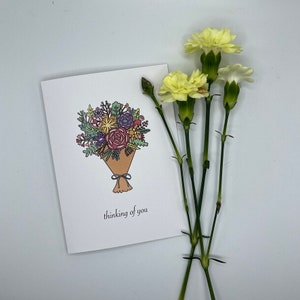 Je pense à vous | de voeux de sympathie | Deuil et deuil | Carte de voeux écologique faite main | carte de voeux douce | Boutique Écrire sur