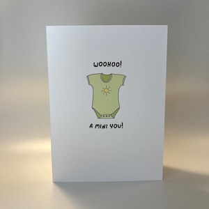 Woohoo un mini vous | Félicitations bébé carte | Carte de vœux écologique faite à la main | Carte de voeux drôle mignonne de chiot | Boutique Ecrire sur