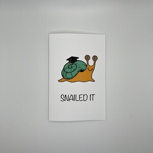 Escargot | Carte de félicitations | Carte de fin d'études | Carte de vœux écologique faite à la main | Carte de voeux drôle mignonne de chiot | Boutique Ecrire sur