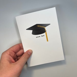 Joli chapeau | Carte de félicitations | Carte de fin d'études | Carte de vœux écologique faite à la main | Carte de voeux mignonne | Boutique Ecrire sur