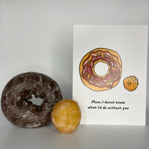 Donut sais ce que je ferais sans toi | Carte d'anniversaire pour maman | | Carte de fête des mères | Carte de vœux écologique faite à la main | Boutique Ecrire sur