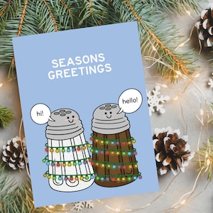 Bonnes fêtes de fin d'année | Carte de Noël | Carte Pour Les Fêtes | Carte de voeux écologique faite main | Carte de voeux Punny | Boutique Écrire sur