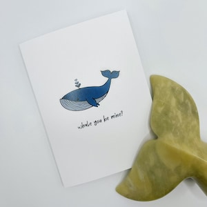 Baleine, soyez à moi | Carte de Saint-Valentin | carte d'anniversaire | Carte de voeux qui respecte l'environnement | Carte de voeux mignonne de Punny | Écrire dessus