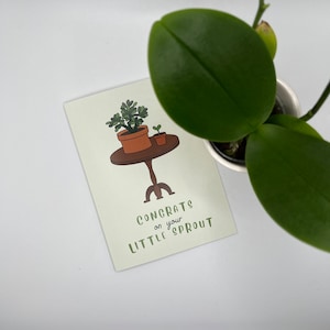 Petite pousse | Félicitations bébé carte | Carte de vœux écologique faite à la main | Carte de voeux drôle mignonne de chiot | Boutique Ecrire sur