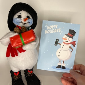 Vacances houblonnées | Carte de Noël | Carte Pour Les Fêtes | Carte de voeux écologique faite main | Carte de voeux Punny | Boutique Écrire sur