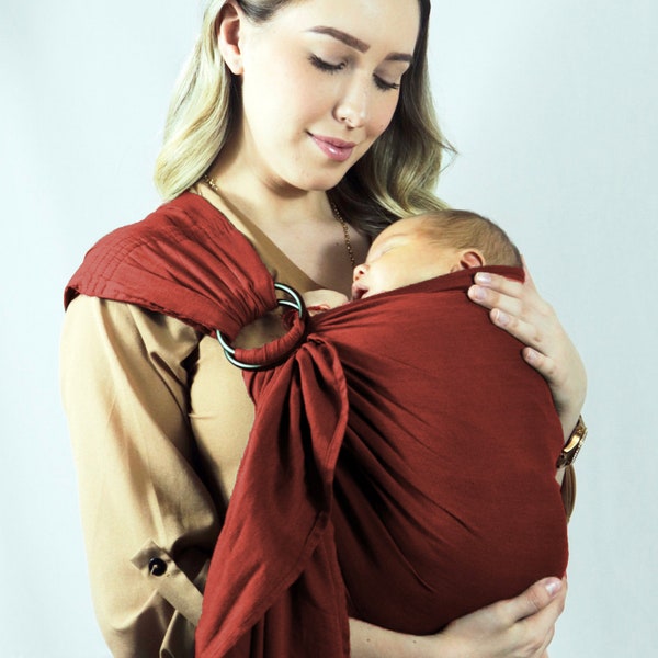 Lazo Draagdoek Ring baby Carrier, draagzak voor pasgeboren baby's & peuters, verstelbare ergonomische luxe bamboe linnen draagdoek