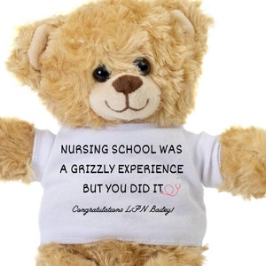 Licensed Practical Nurse Graduation Gift, LPN Graduation Gift, Graduation Bear Nursing, Personalized Nurse Gift, Personalized Bear