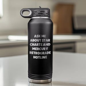 Engraved Astrology Tumbler, 20oz 32oz Black Polar Camel, Zodiac Gift for Star Signs, Horoscope Lovers & Mystic Souls