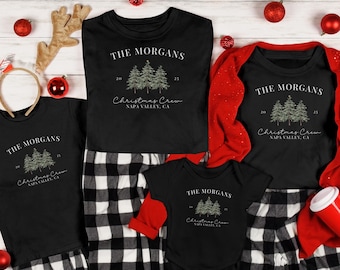 Matching Family Christmas Shirts, Custom Name Holiday Tees, Noel Xmas, Festive Whole Family Holiday Group Shirts