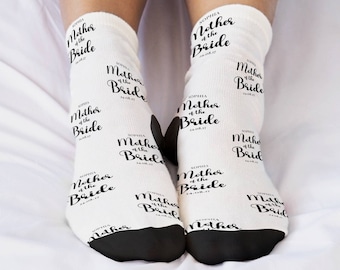 Custom Mother of the Bride Socks Gift from Bride, Personalized Socks for Wedding Favors, Wedding Gift for Mom, Customized Crew Socks